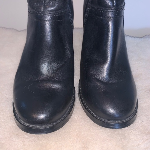 Harley Davidson Black Heeled Leather Boots 5.5 - Picture 13 of 14